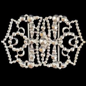 Victorian Steel Cut Crown Buckle Metal Two-Piece Hook Eye Antique Vintage Style